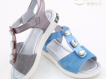 图 亲情贝儿圆珠款式真皮童鞋批发 成都服装 鞋帽 箱包